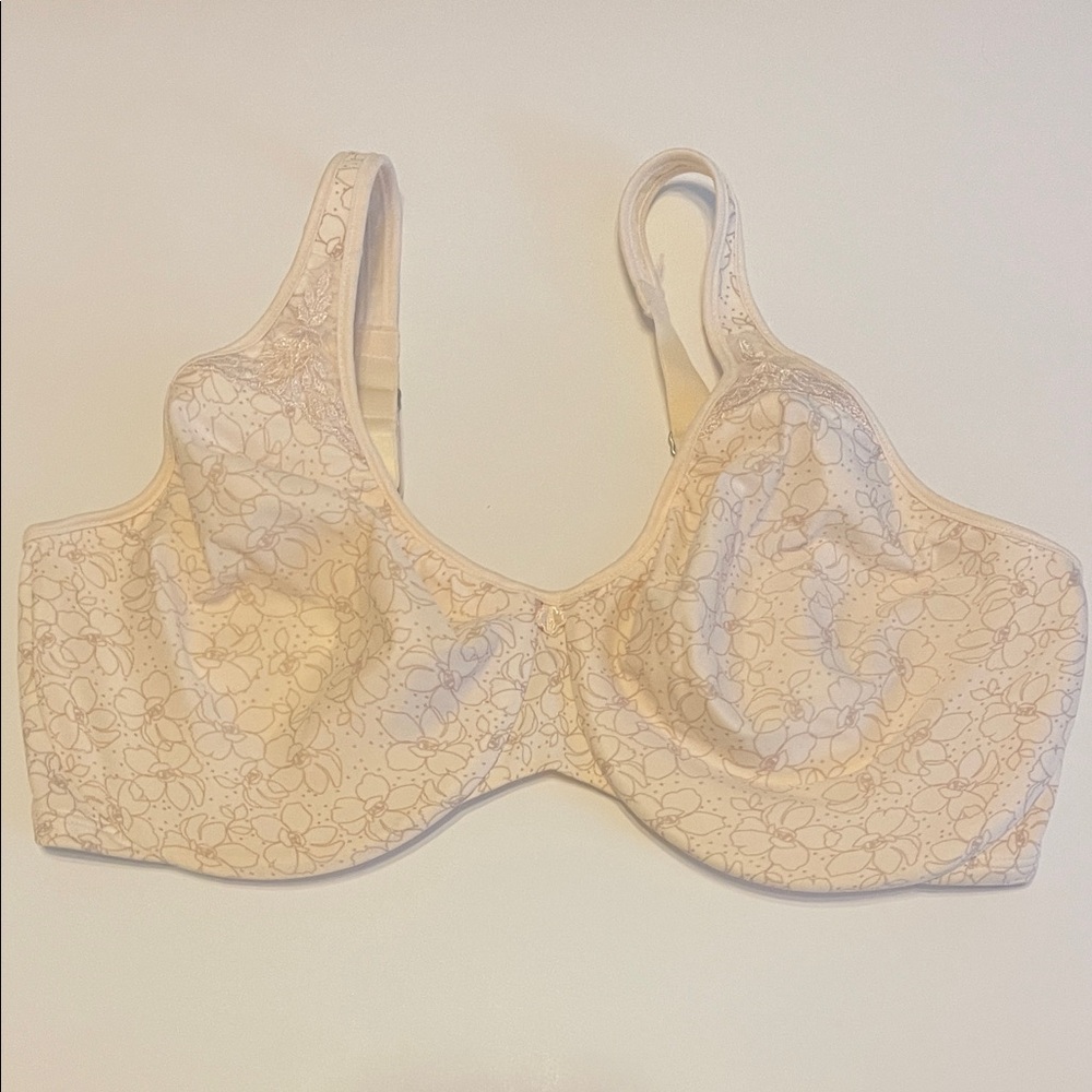 BALI Passion For Comfort Minimizer Underwire Bra Size 38 DD Floral Dot